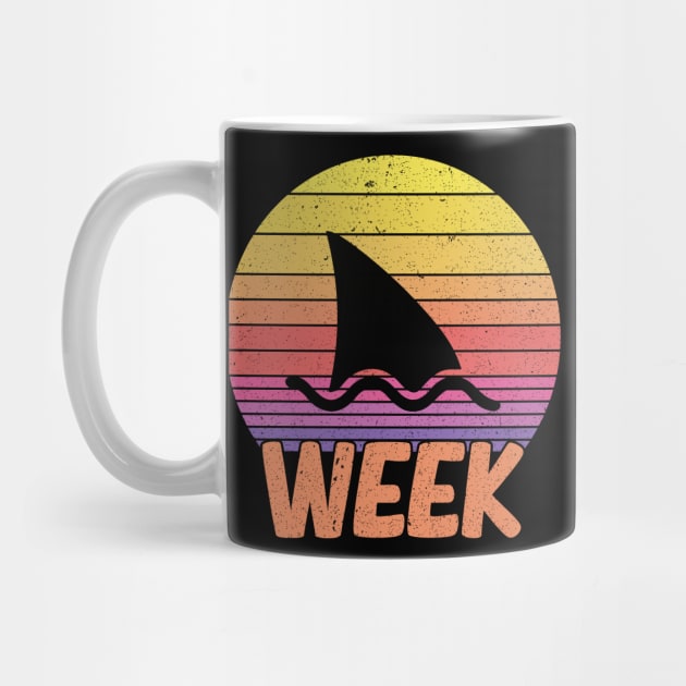 Funny Retro Shark Week 2025 Vintage Sunset Beach by ArtistTee ⭐⭐⭐⭐⭐